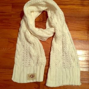 New white UGG scarf